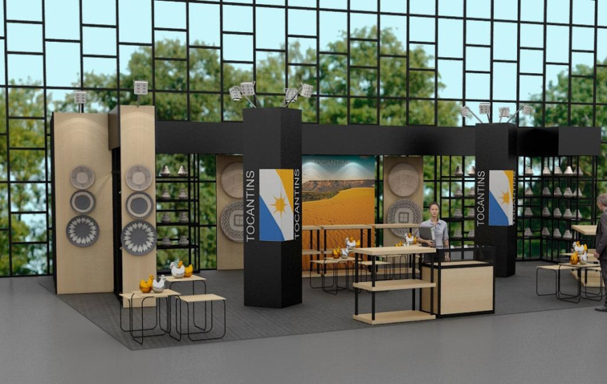 Arte mostra modelo do estande destinado ao Tocantins
