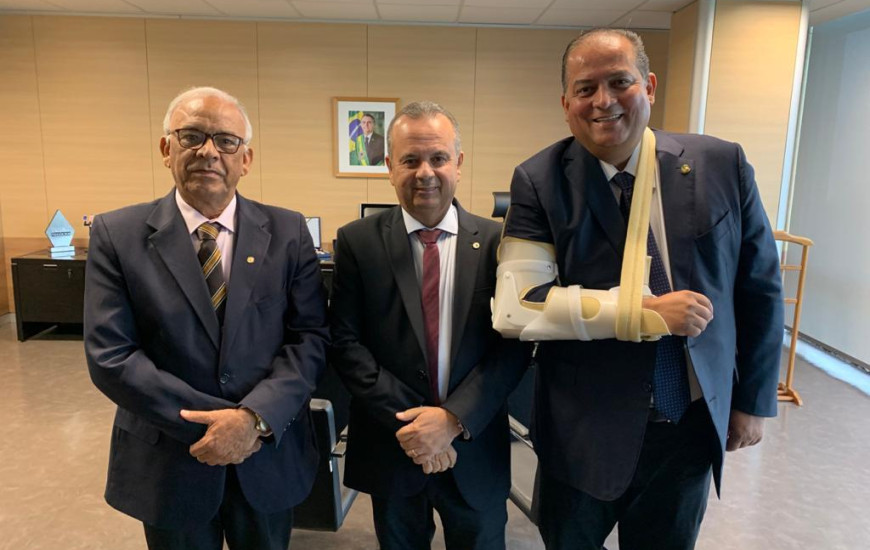 Homero Barreto e Eduardo Gomes são recebidos pelo ministro Rogério Marinho