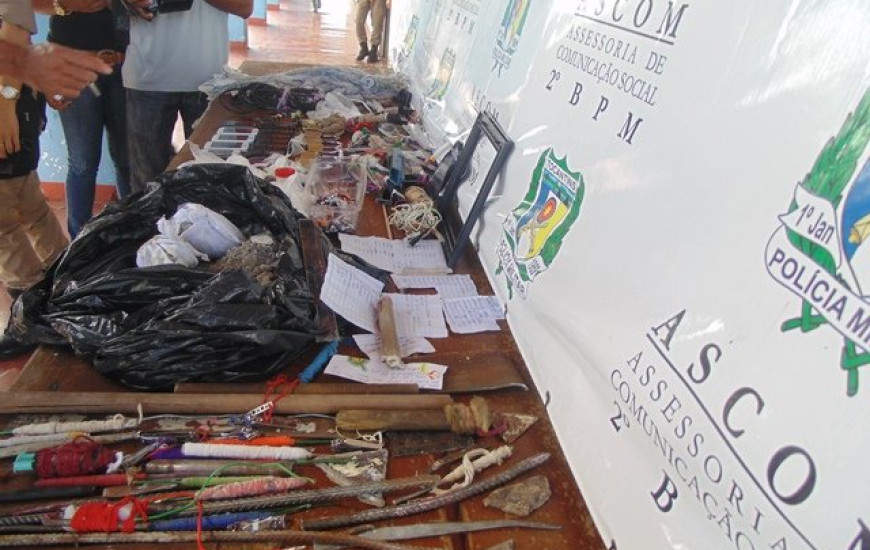 PM apreendeu objetos em revista em Araguaína