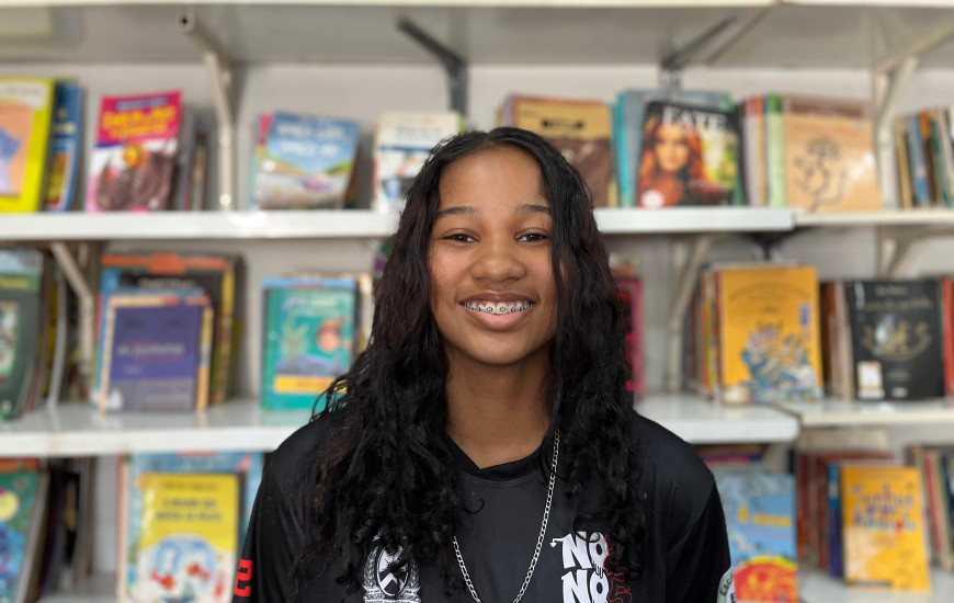  Kauanne Ribeiro Silva, do 9° ano, venceu a etapa estadual do certame 