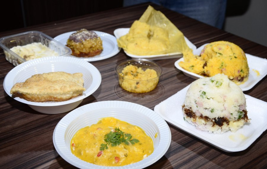 Alimentos para degustação no evento