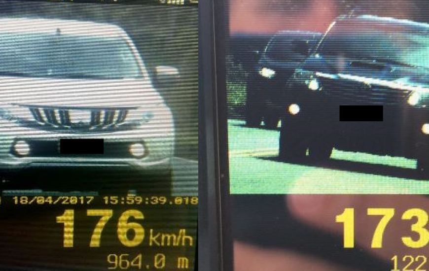 Veículos são flagrados em excesso de velocidade 