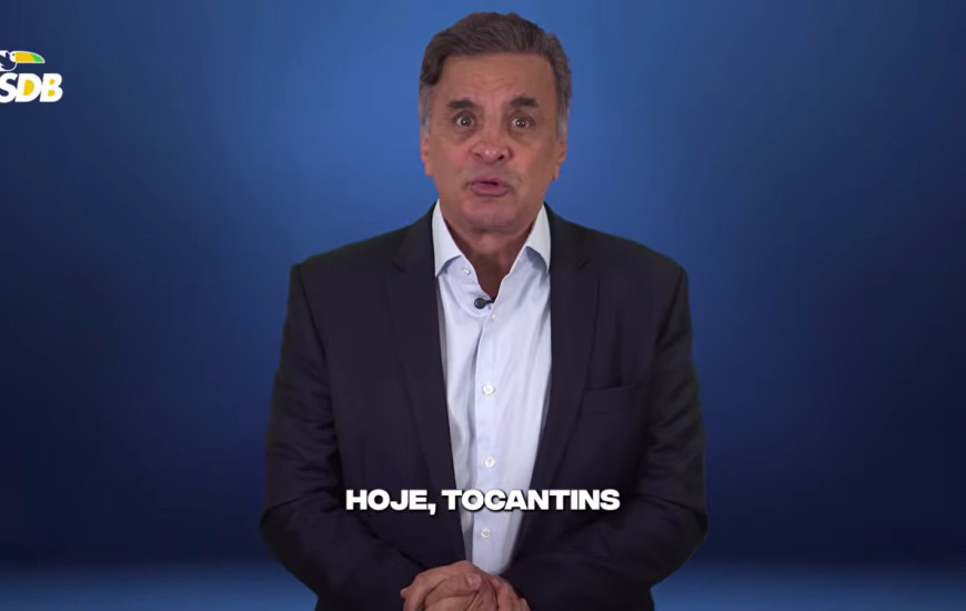 Manifestação do presidente nacional do PSDB, Aécio Neves, em vídeo gravado 