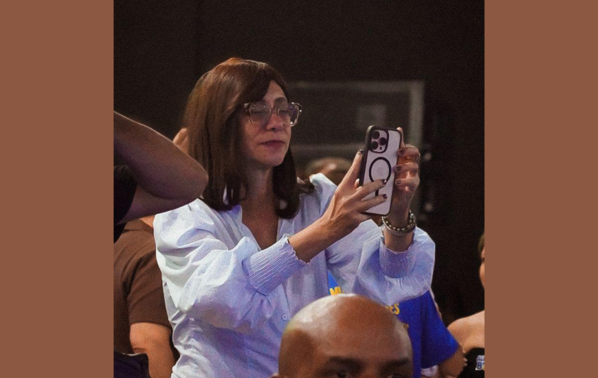 Roberta Tum estava na cobertura do lançamento da pré-campanha de Vicentinho Jr.