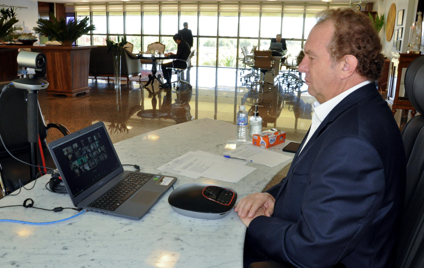 Governador coordenou a reunião com o Comitê de Crise para enfrentamento à Covid.