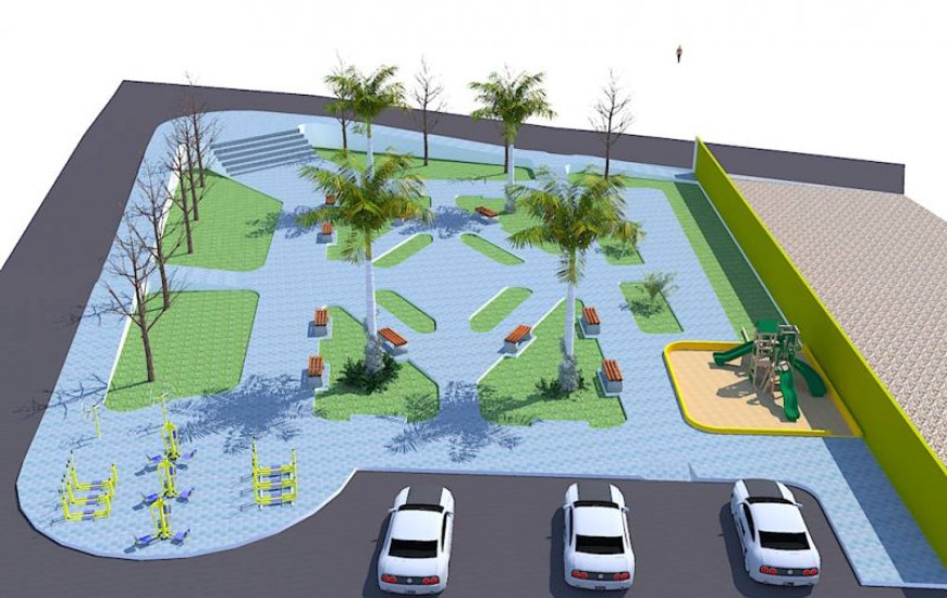 Projeto de como ficará a praça