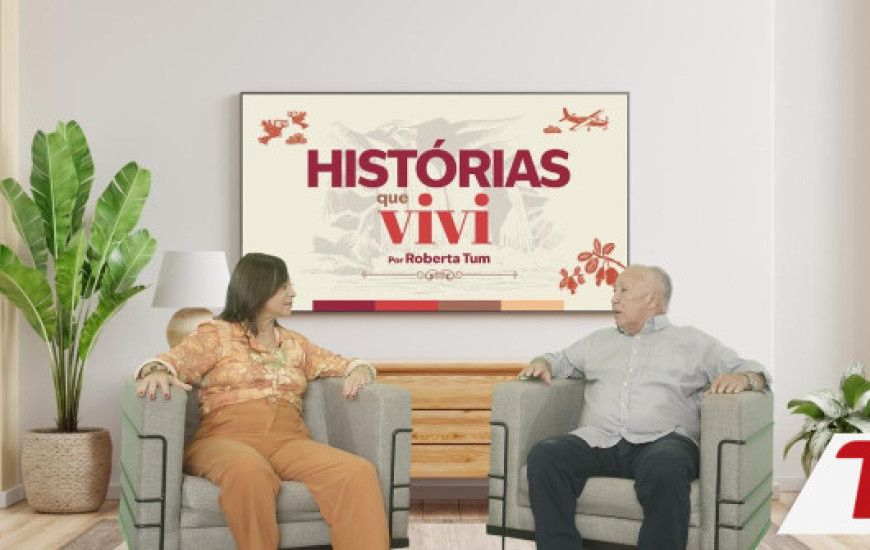 Roberta Tum e Osvaldo Mota durante a gravação do Histórias que Vivi