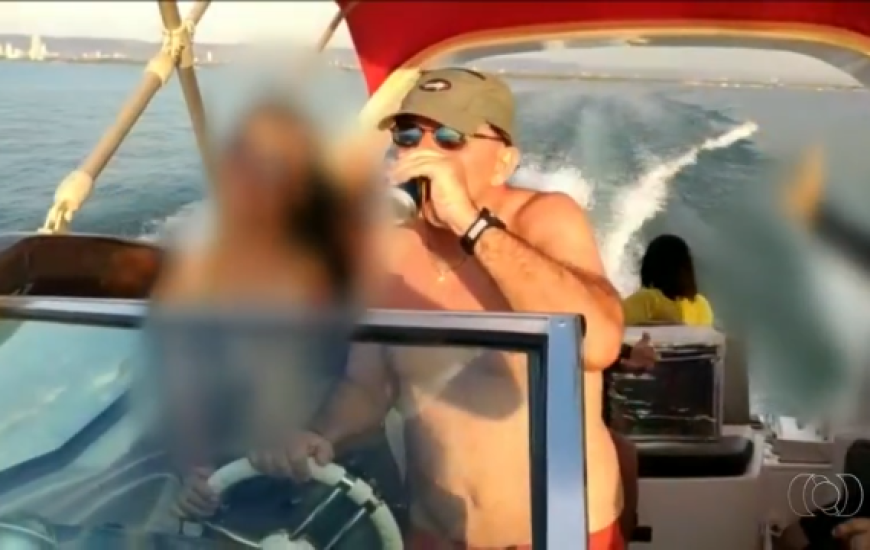 Imagem de momentos antes do acidente de lancha que amputou perna de jovem