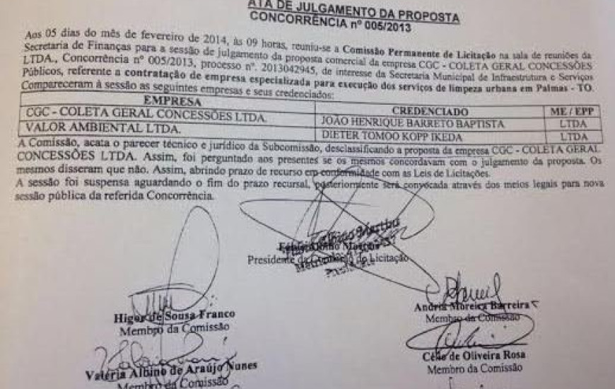 Ata que desclassificou a CGC