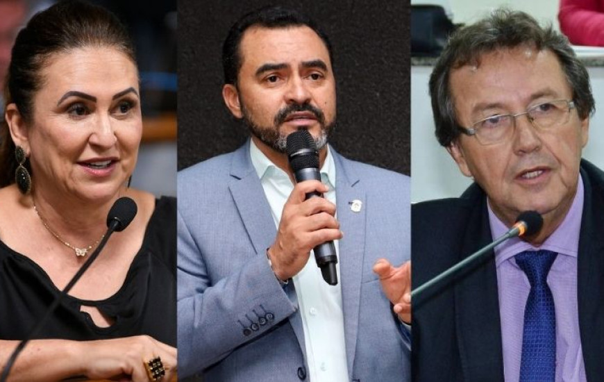 Senadora Kátia, governador em exercício, Wanderlei Barbosa, e Vilmar do Detran.