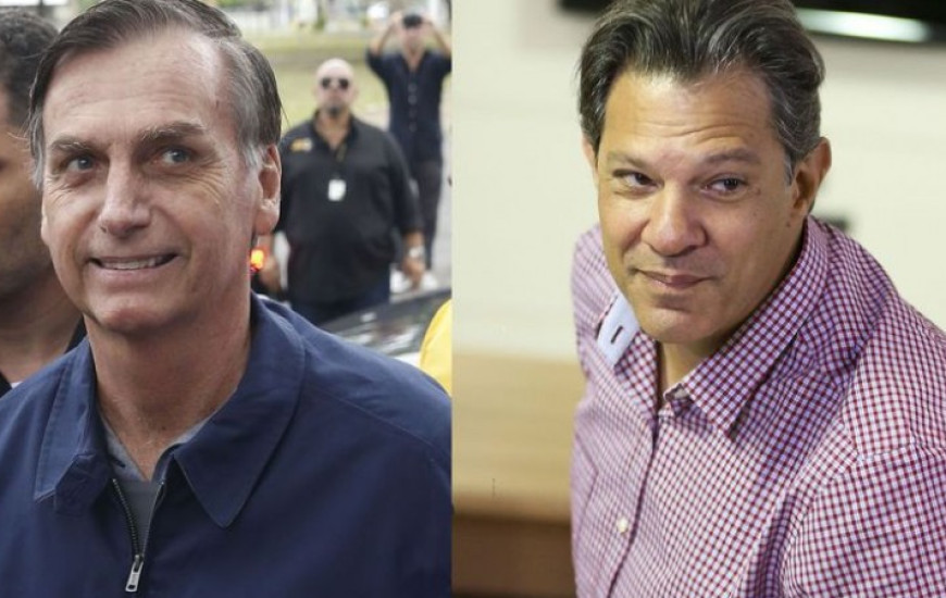 Candidatos à Presidência Jair Bolsonaro (PSL) e Fernando Haddad (PT)