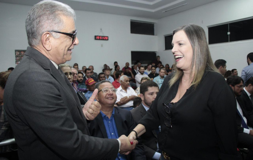 Claudia e o ministro interino do Turismo, Hercy Filho