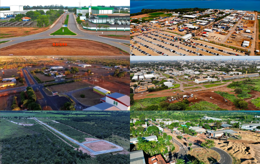 Da dir/esq: Parques em Araguaína, Palmas, Gurupi, Palmas, Guaraí e Paraíso