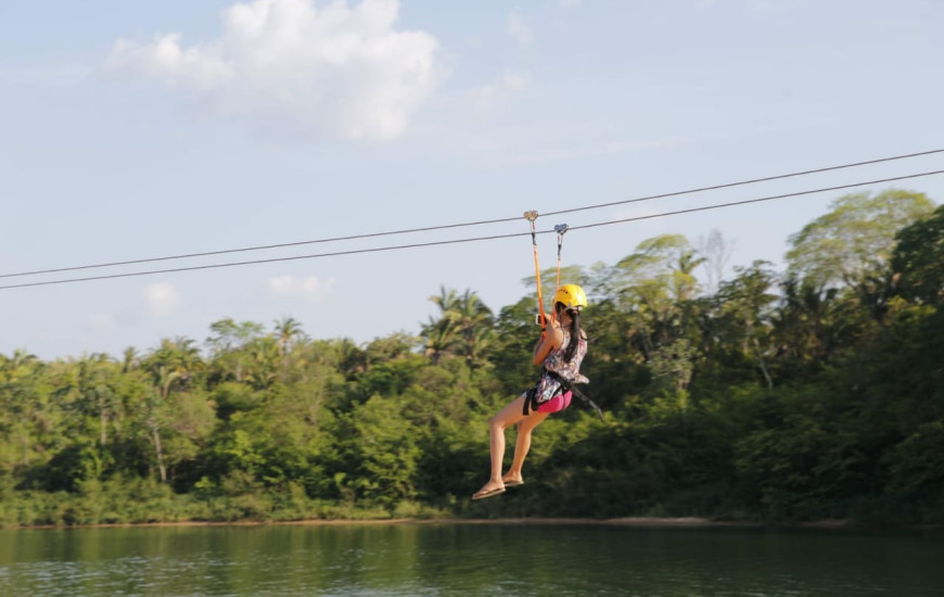 Tirolesa é um dos atrativos do Funil