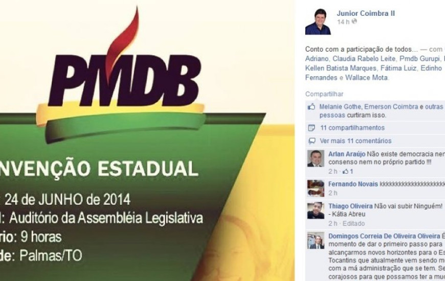 Jr. Coimbra convida para convenção de amanhã