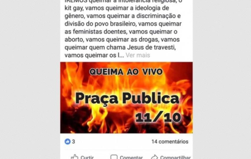 Evento está sendo divulgado em redes sociais