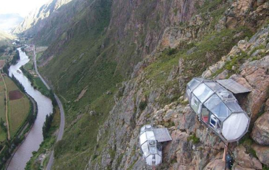Hotel está instalado em uma montanha do Vale Sagrado