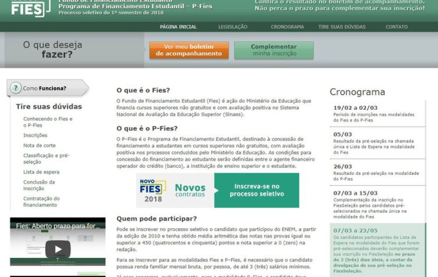 A página orienta passo a passo o que fazer