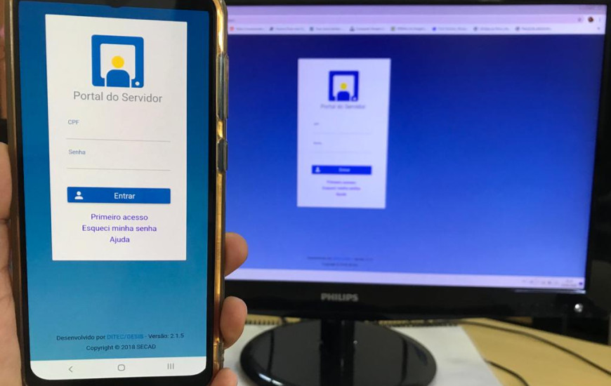 O servidor tem acesso a esta nova funcionalidade através do Portal do Servidor 