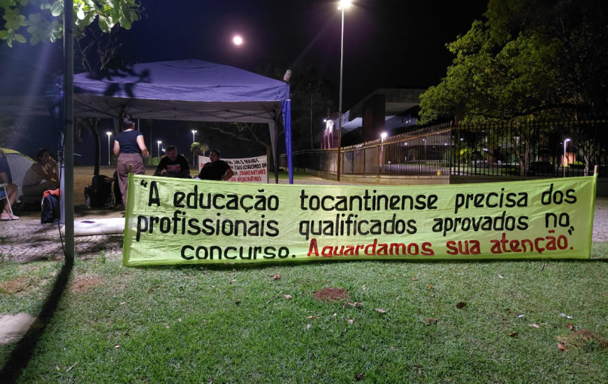 Foto arquivo sobre manifestação de concursados da Seduc