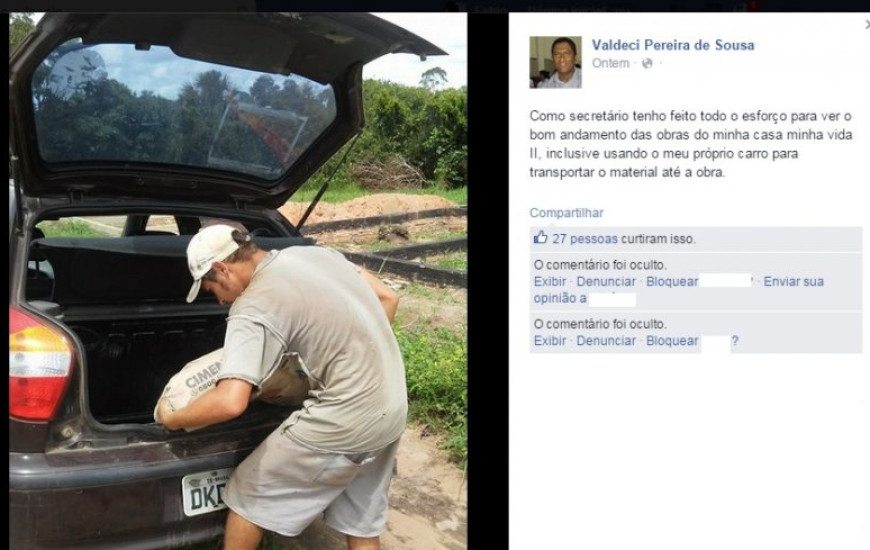 Secretário divulga uso de carro particular