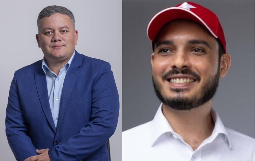 Diego Montelo (E) e Professor Nile William vão para a disputa em 2º turno