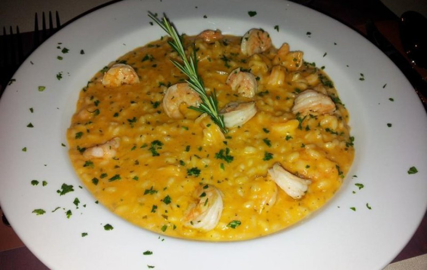 Risoto de camarão no Fábula Bistrô
